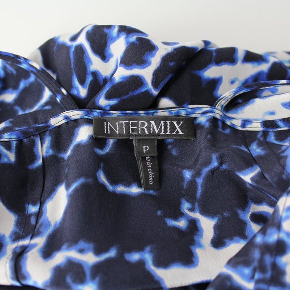 Intermix womens dress sz S silk zipper front high low maxi cross back blue - Picture 8 of 9